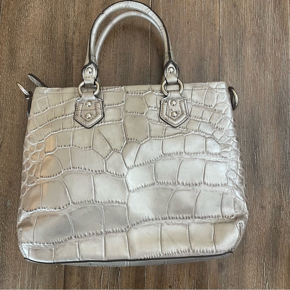 Coach Croc Embossed Ashley Hobo Bag Baguette Shoulder Bag Silver Y2K 90’s - Picture 6 of 11